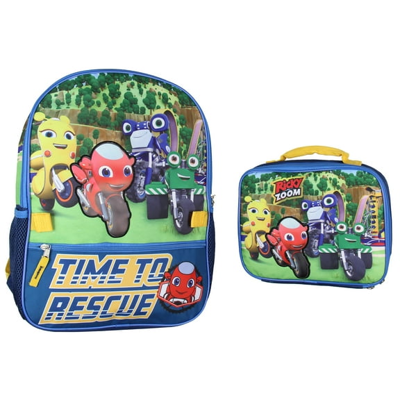 Ricky Zoom Backpack School Travel Backpack and Lunch Box Set | Great For Carrying Ricky Zoom, Food, and Drinks 16"