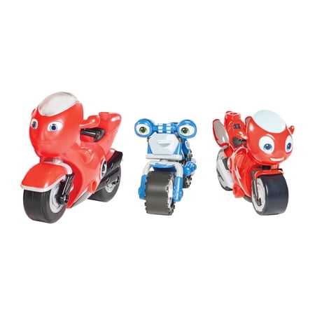 Ricky Zoom Hank & the Bike Buddies 3 Pack - 3 & 4 Inch Action Figures Free Wheeling Standing Toy Bikes