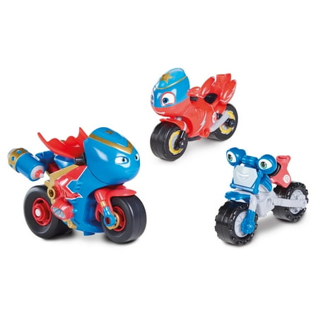 Ricky Zoom: Steel Awesome Adventure Multipack - 3 & 4 Inch Motorcycle Action Figures – Free-Wheeling, Free Standing Toy Bikes for Preschool Play