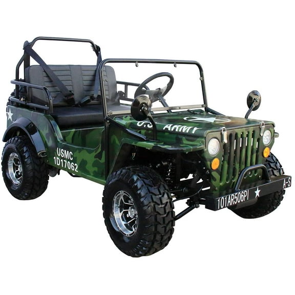 Ricky-power-sports RPS 2 Seater 125cc 7.75HP Gasoline Go-Kart - Camo Green