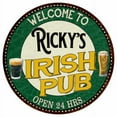 thumbnail image 1 of Ricky's Irish Pub 14" Round Metal Sign Kitchen Bar Wall Decor 100140036219, 1 of 1