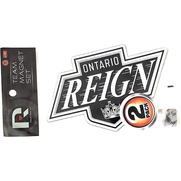 Ontario Reign 2-Piece Die Cut Team Logo Magnet Set, 3 Inch Magnets, Home or Auto Use, Officially Licensed, Made in the USA