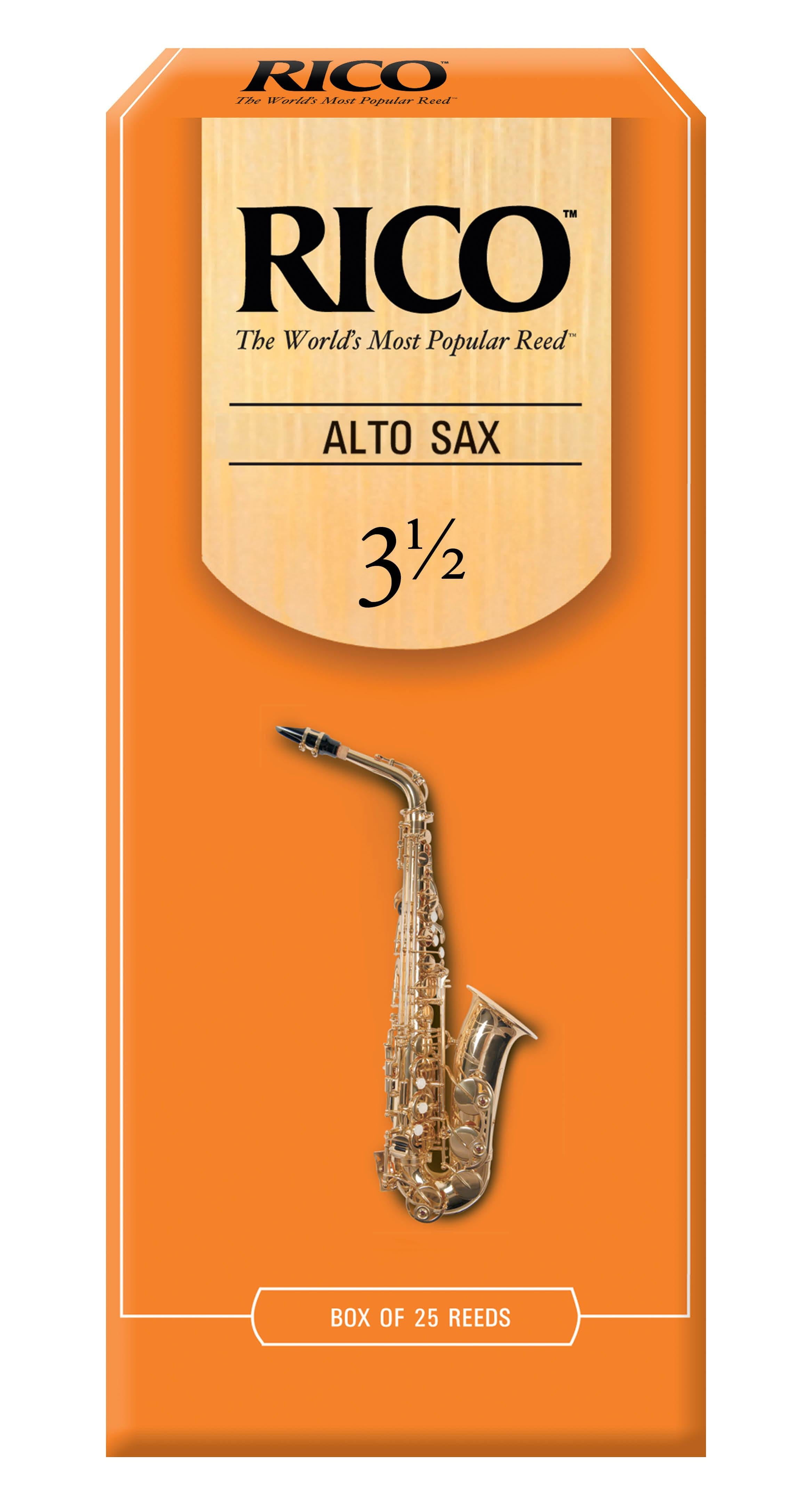 Rico Alto Saxophone Reeds, Box of 25 Strength 3.5