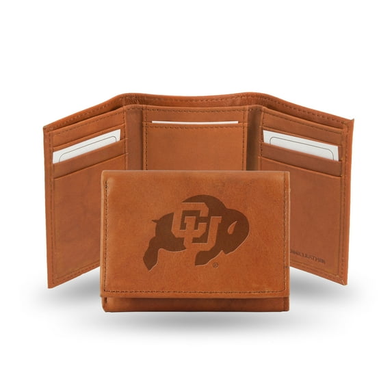 Rico Colorado Buffaloes Genuine Leather Pecan Tri-Fold Wallet
