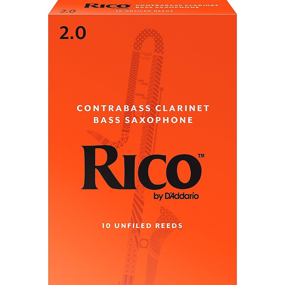 Rico Contra-Alto/Contrabass Clarinet Reeds, Box of 10 Strength 2