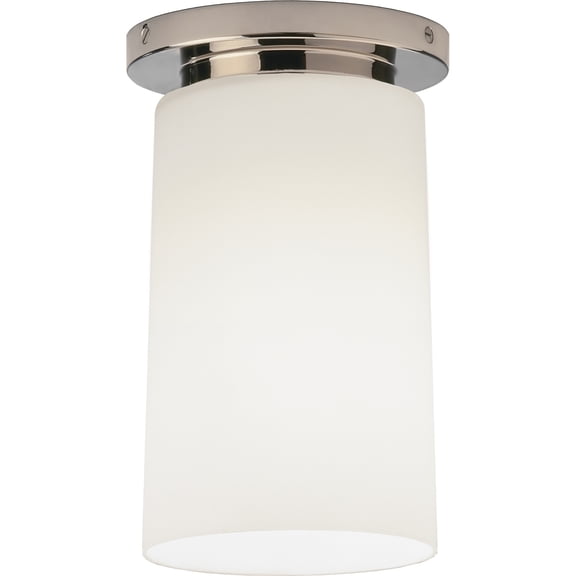 Rico Espinet Nina Collection Flushmount | Polished Nickel Ceiling Light with Frosted Glass Shade - Modern Minimalist Design for Contemporary Spaces