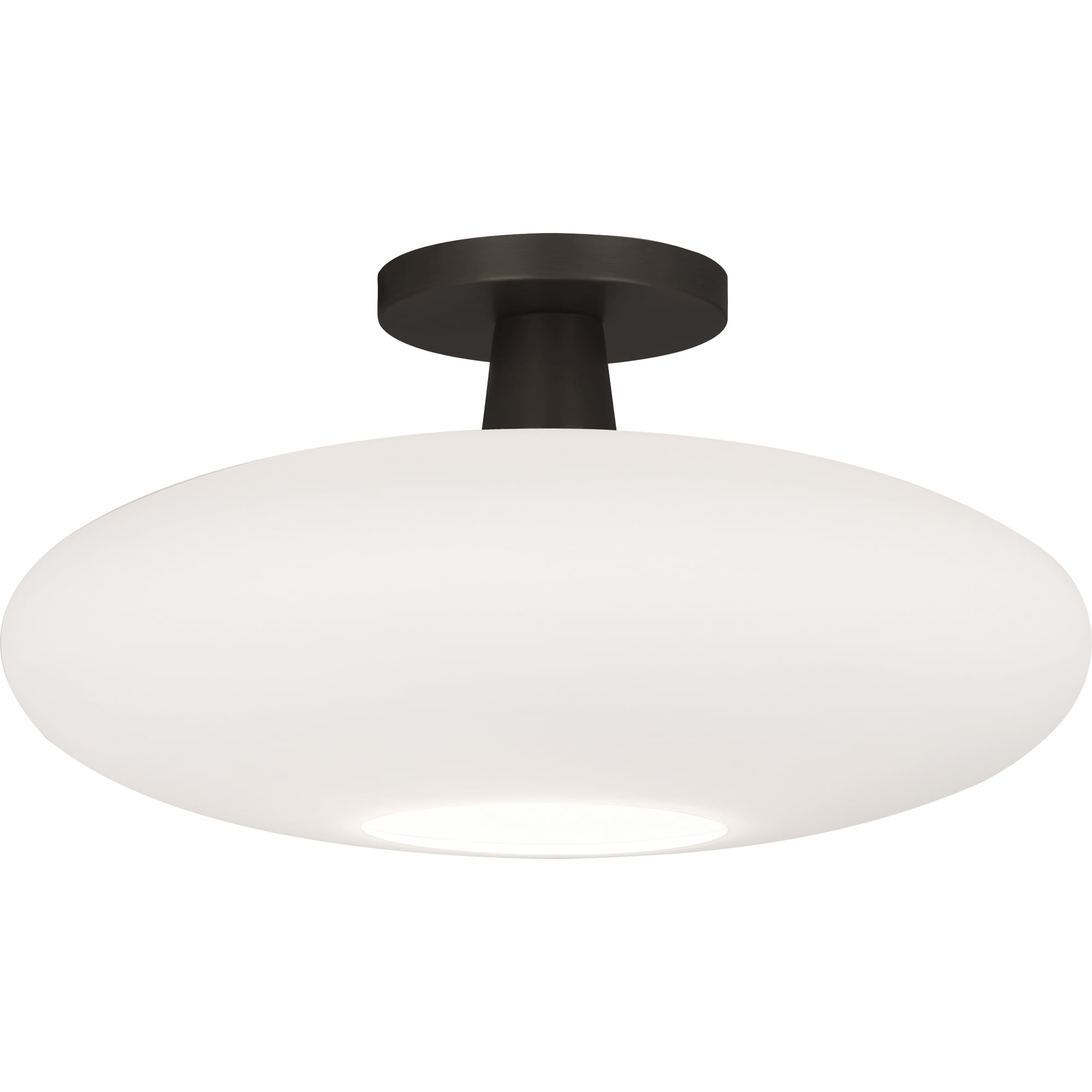 Ovo 15'' Bronze and Glass Semi Flush Mount Light