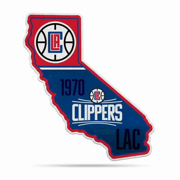 Rico Industries Basketball Los Angeles Clippers Classic State Shape Cut Pennant - Home and Living Room Dcor - Soft Felt EZ to Hang