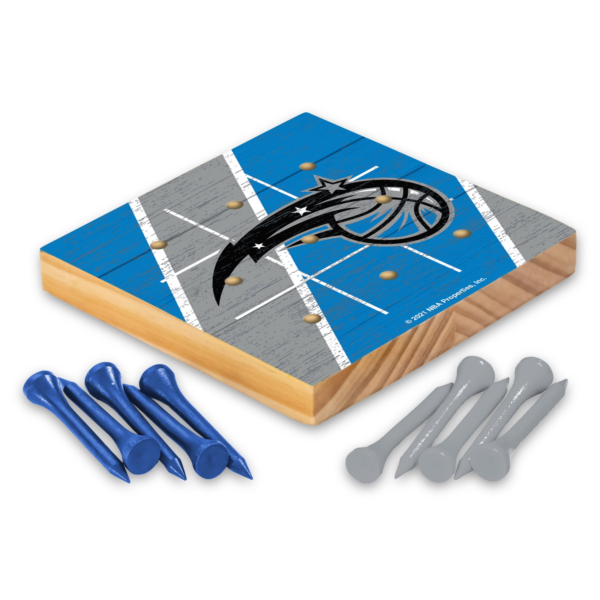 Orlando Magic 4.25" x 4.25" Wooden Travel Sized Tic Tac Toe Game Toy