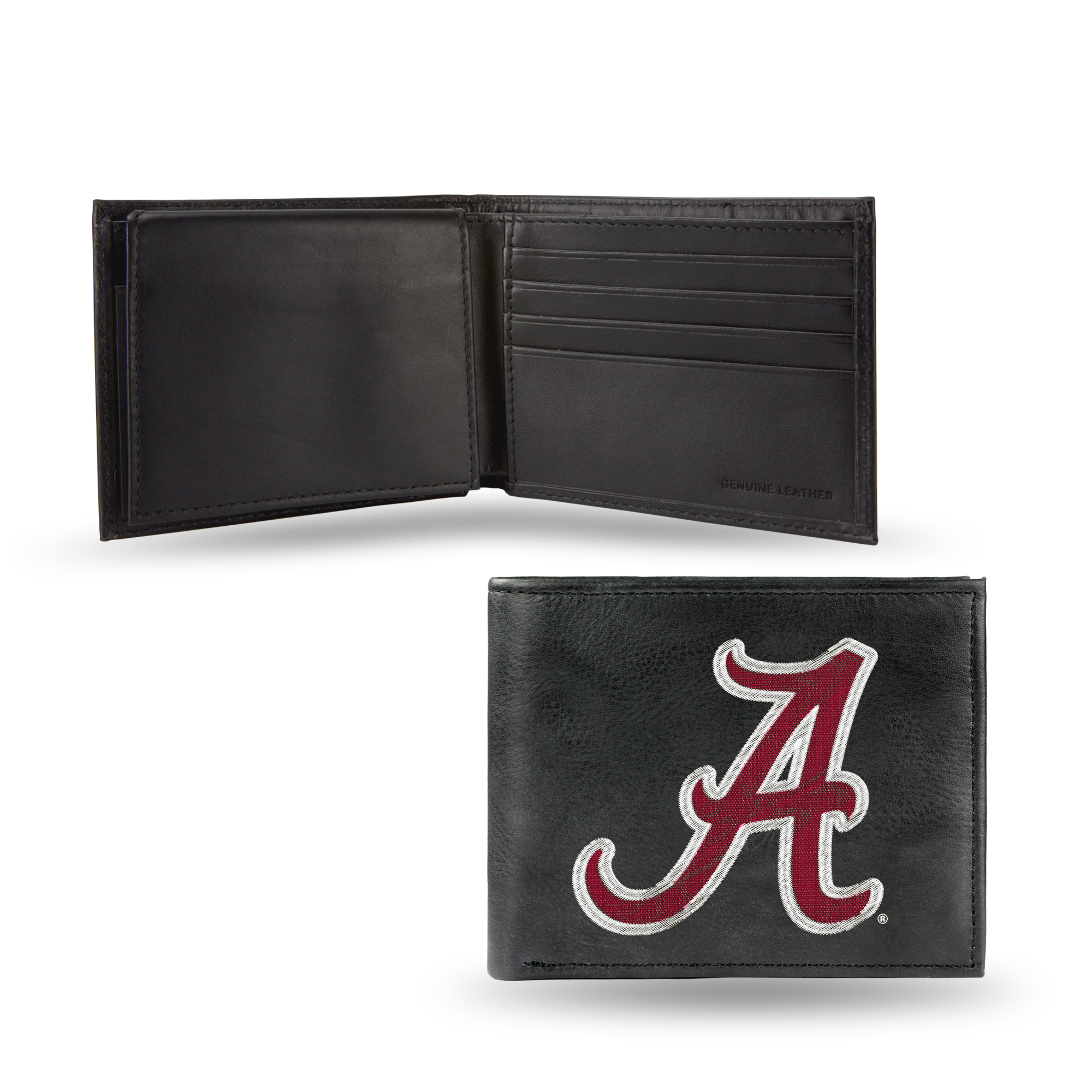 Rico Industries College Alabama  Embroidered Genuine Leather Billfold Wallet 3.25" x 4.25" - Slim - image 1 of 2