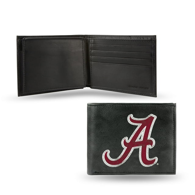 Rico Industries College Alabama  Embroidered Genuine Leather Billfold Wallet 3.25" x 4.25" - Slim