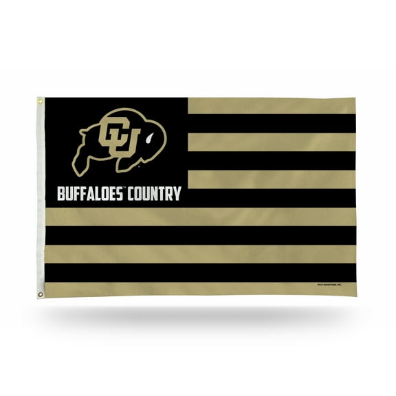 Rico Industries College Colorado Buffaloes 3' x 5' Country Banner Flag - Indoor or Outdoor Dcor - Single Sided
