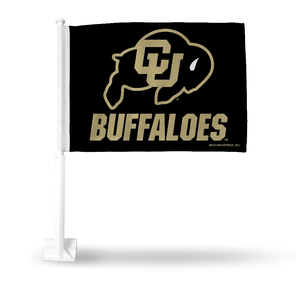 Rico Industries College Colorado Buffaloes Standard Double Sided Car Flag -  16" x 19" - Strong Pole that Hooks Onto Car/Truck/Automobile - image 1 of 8