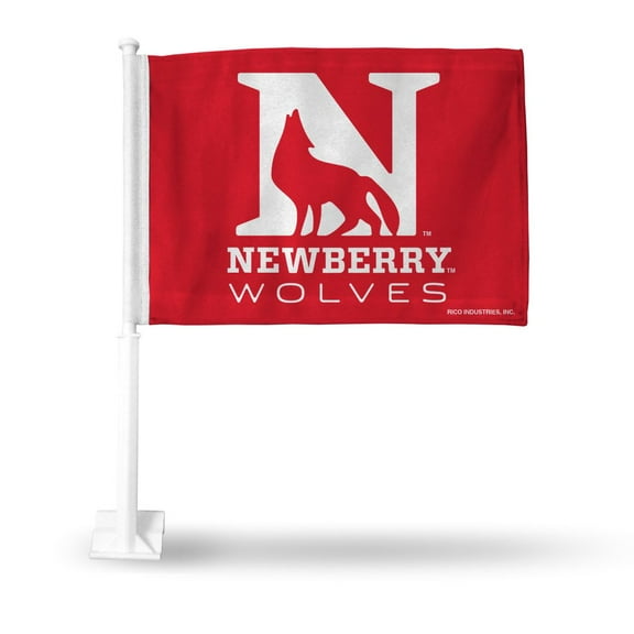 Rico Industries College Newberry Standard Double Sided Car Flag - 16" x 19" - Strong Pole that Hooks Onto Car/Truck/Automobile