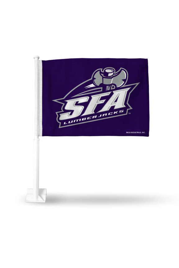 College Stephen F. Austin Lumberjacks Alternate Double Sided Car Flag -  16" x 19" - Strong Pole that Hooks Onto Car/Truck/Automobile