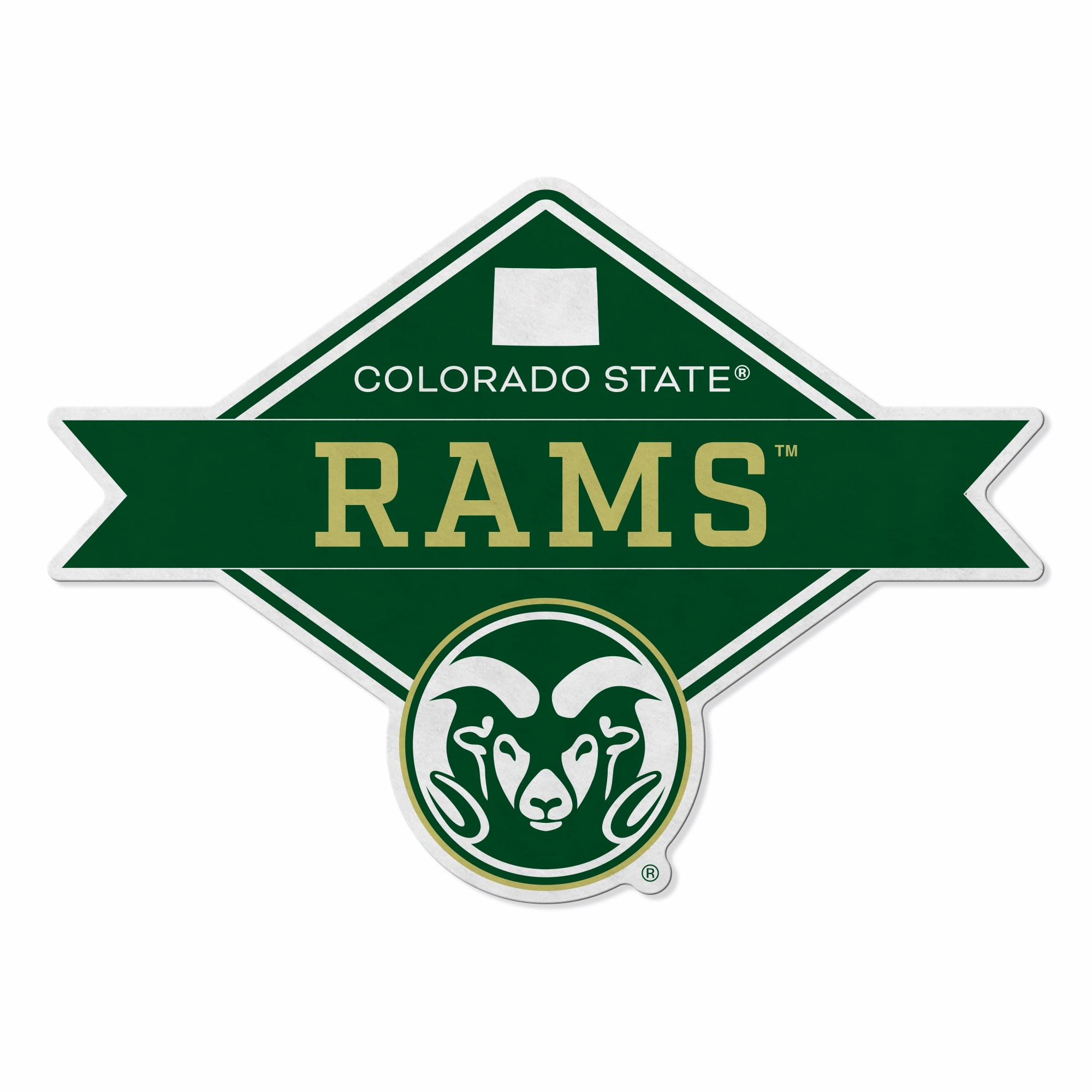 Colorado State Shape Cut Logo With Header Card - Diamond Design