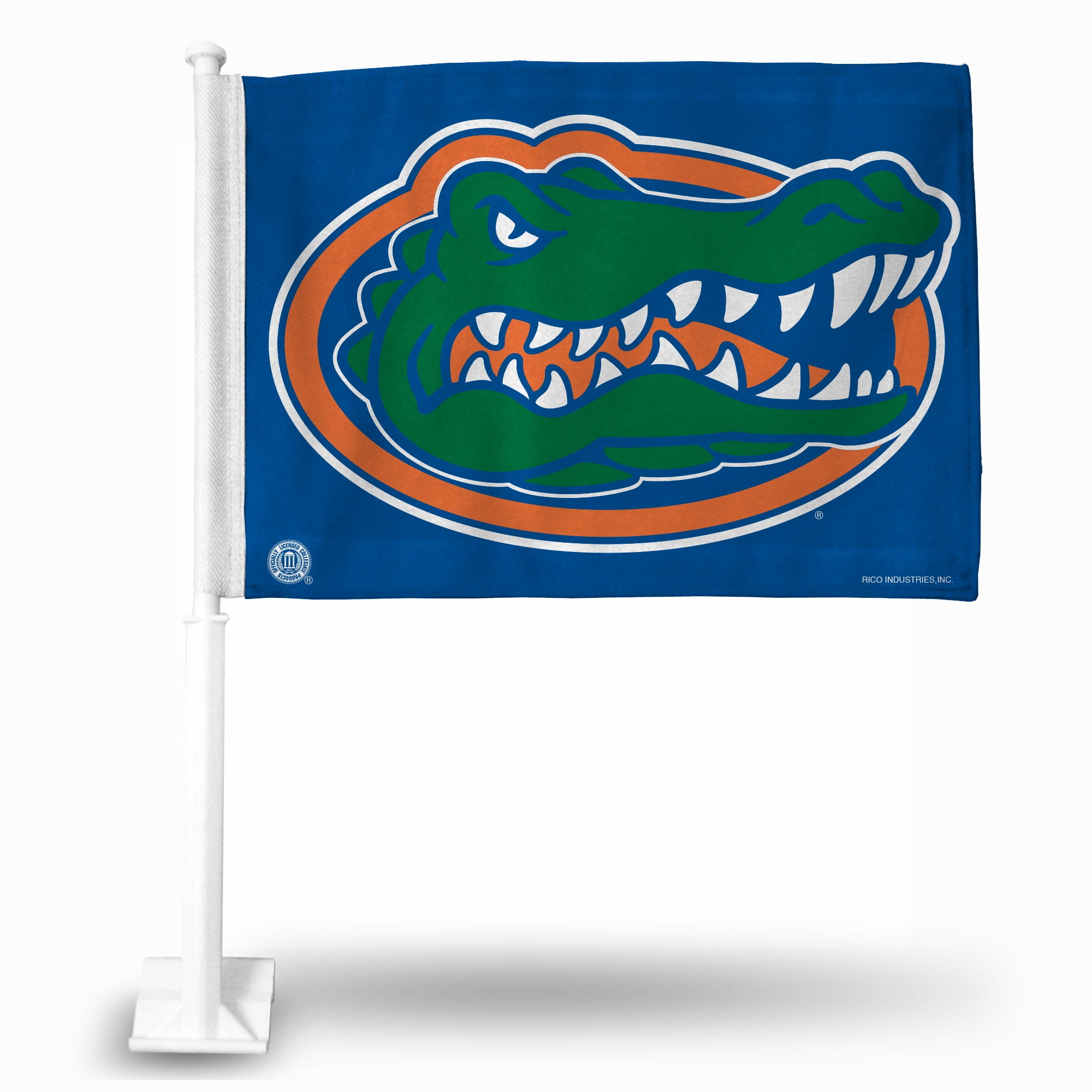 Rico Industries Florida Gators College Double Sided Car Flag - 16 x 19 -  Strong Pole that Hooks Onto Car/Truck/Automobile 
