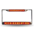 thumbnail image 1 of Rico Industries Football Kansas City Chiefs Red 12" x 6" Laser Cut Chrome Frame - Car/Truck/SUV Automobile Accessory, 1 of 2