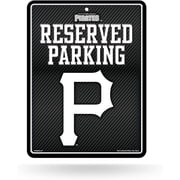 Rico Industries, Inc. Pirates 8x11 Metal Sign Carbon Fiber Design Embossed Wall Parking Team Logo Novelty Baseball