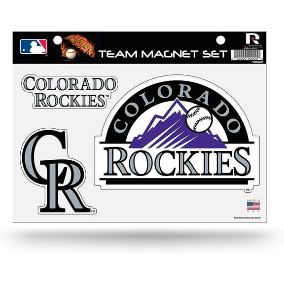 Rico Industries, Inc. Rockies Multi Die Cut Magnet Sheet Set Heavy Duty Auto Home Baseball