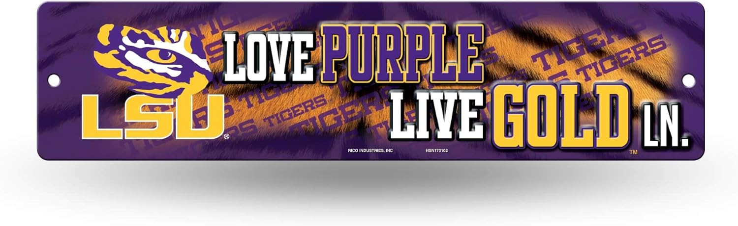 Rico Industries LSU 16-Inch Plastic Street Sign Décor - Walmart.com