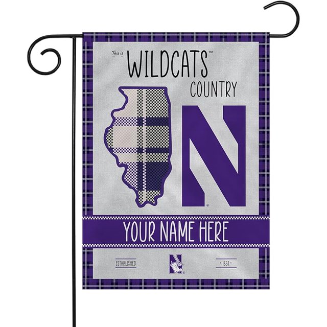 Rico Industries NCAA Country Plaid Design Personalized Garden Flag