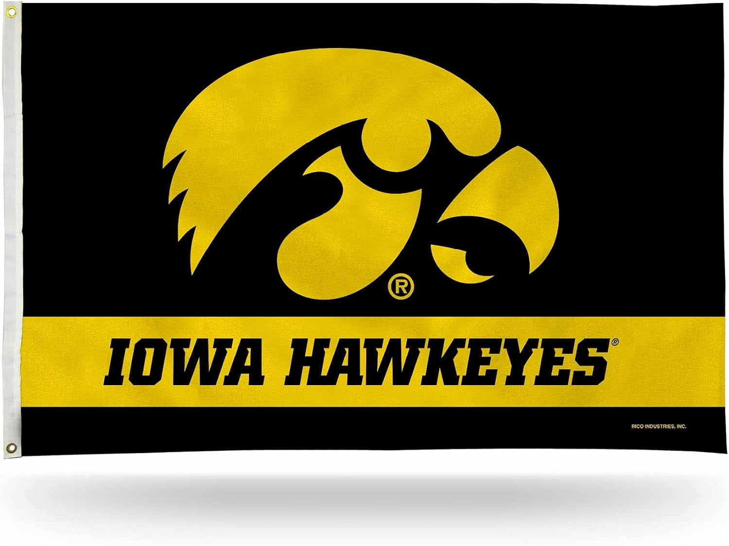 Iowa Hawkeyes Black and Gold 3' x 5' Polyester Banner Flag