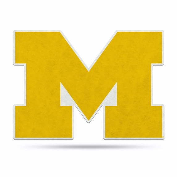 Rico Industries NCAA Michigan Wolverines Primary Shape Cut Pennant - Home and Living Room Décor - Soft Felt EZ to Hang