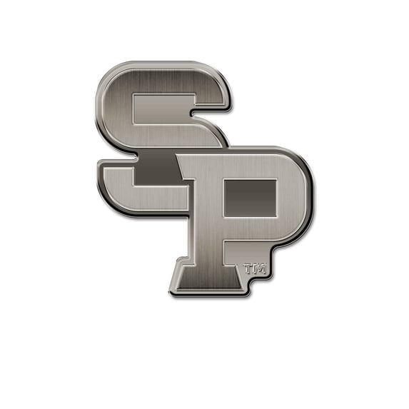 Rico Industries NCAA Wisconsin-Stevens Point Pointers Antique Auto Emblem Antique Nickel Auto Emblem for Car/Truck/SUV
