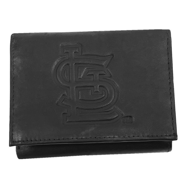 Rico Industries St Louis Cardinals Laser Engraved Black Tri-Fold Leather  Wallet