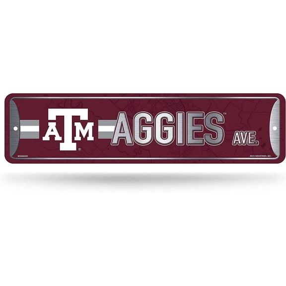 Rico Industries Texas A&M 16-Inch Plastic Street Sign Dcor
