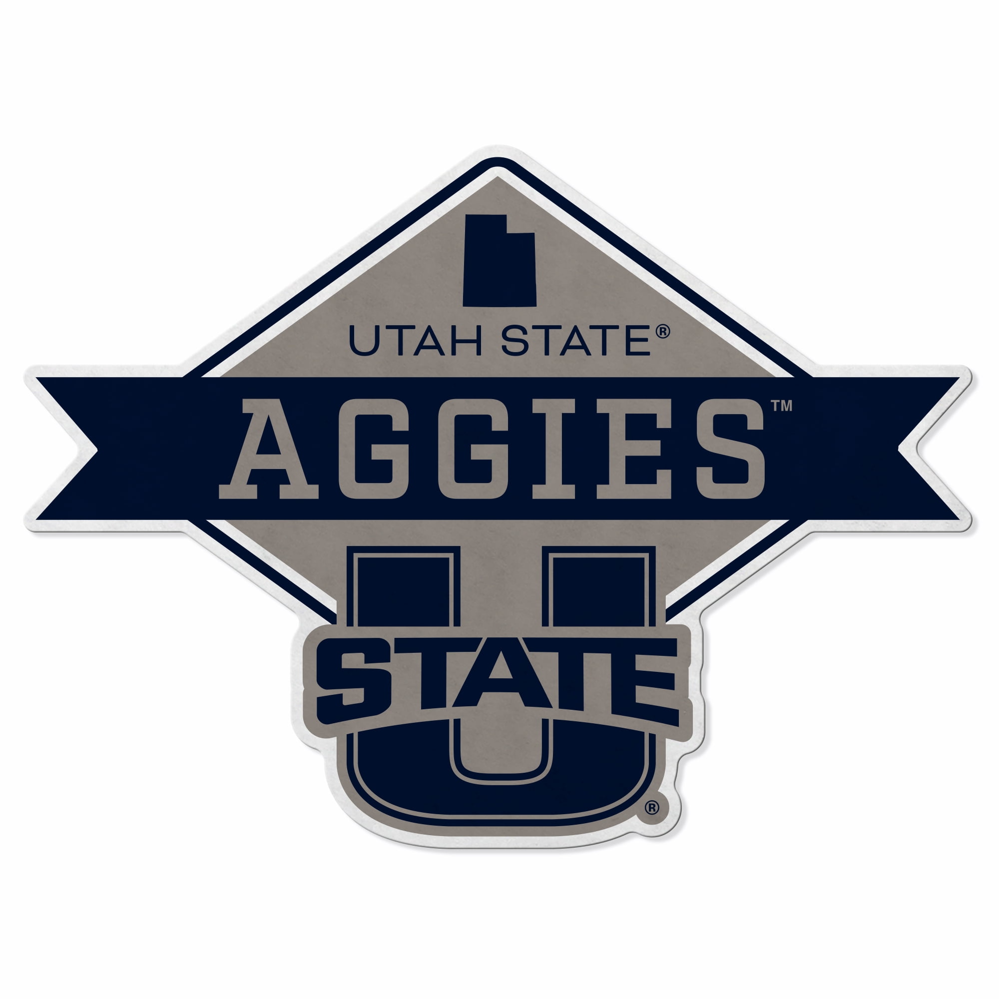 Utah State University Shape Cut Logo With Header Card - Diamond Design