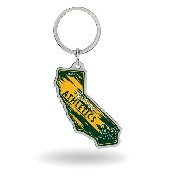 Rico MLB Athletics - California State Shaped Keychain