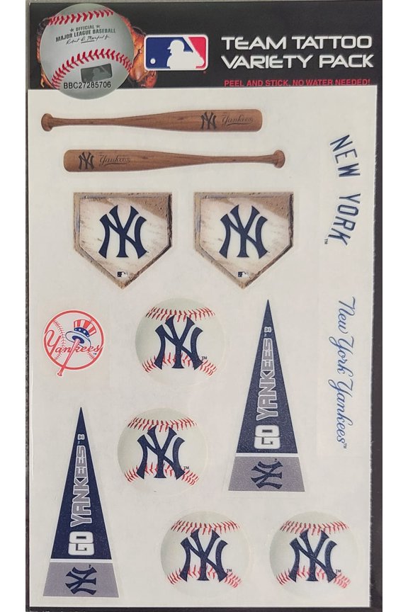MLB Yankees Tattoo Variety Pack