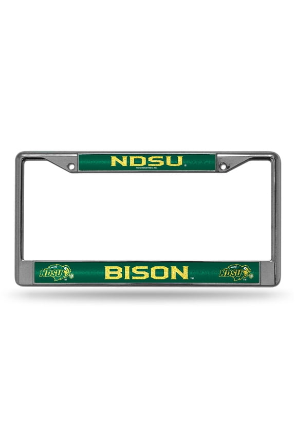 North Dakota State Bisons Glitter Chrome License Plate Frame
