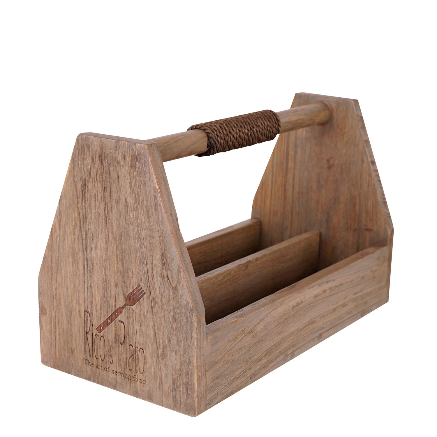 Rico & Plato Mindi Wood Barbecue Grill Accessory Caddy - Thumbnail 3