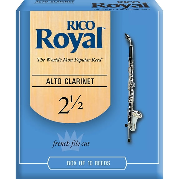 Rico Royal Alto Clarinet Reeds, Strength 2.5, Box of 10