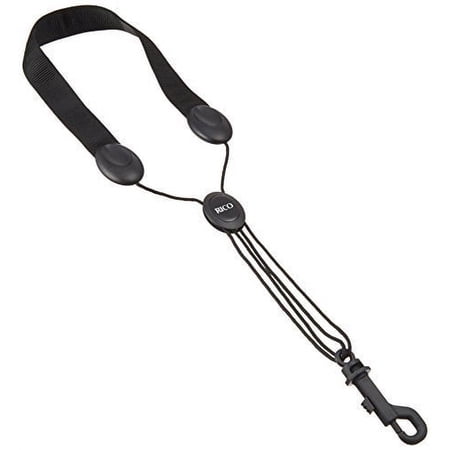 Rico Saxophone Strap, Tenor/Baritone, Black Nylon, Snap Hook