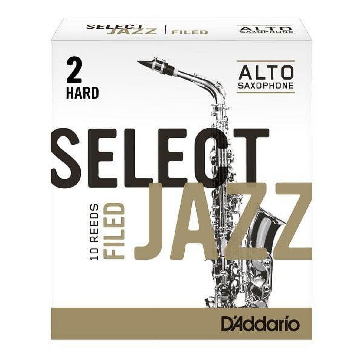 Rico Select Jazz Alto Saxophone Reeds, Filed, Strength 4 Strength Hard, 10-pack