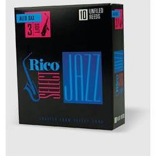 Rico Select Jazz Alto Saxophone Reeds, Unfiled, Strength 4 Strength Medium, 10-pack