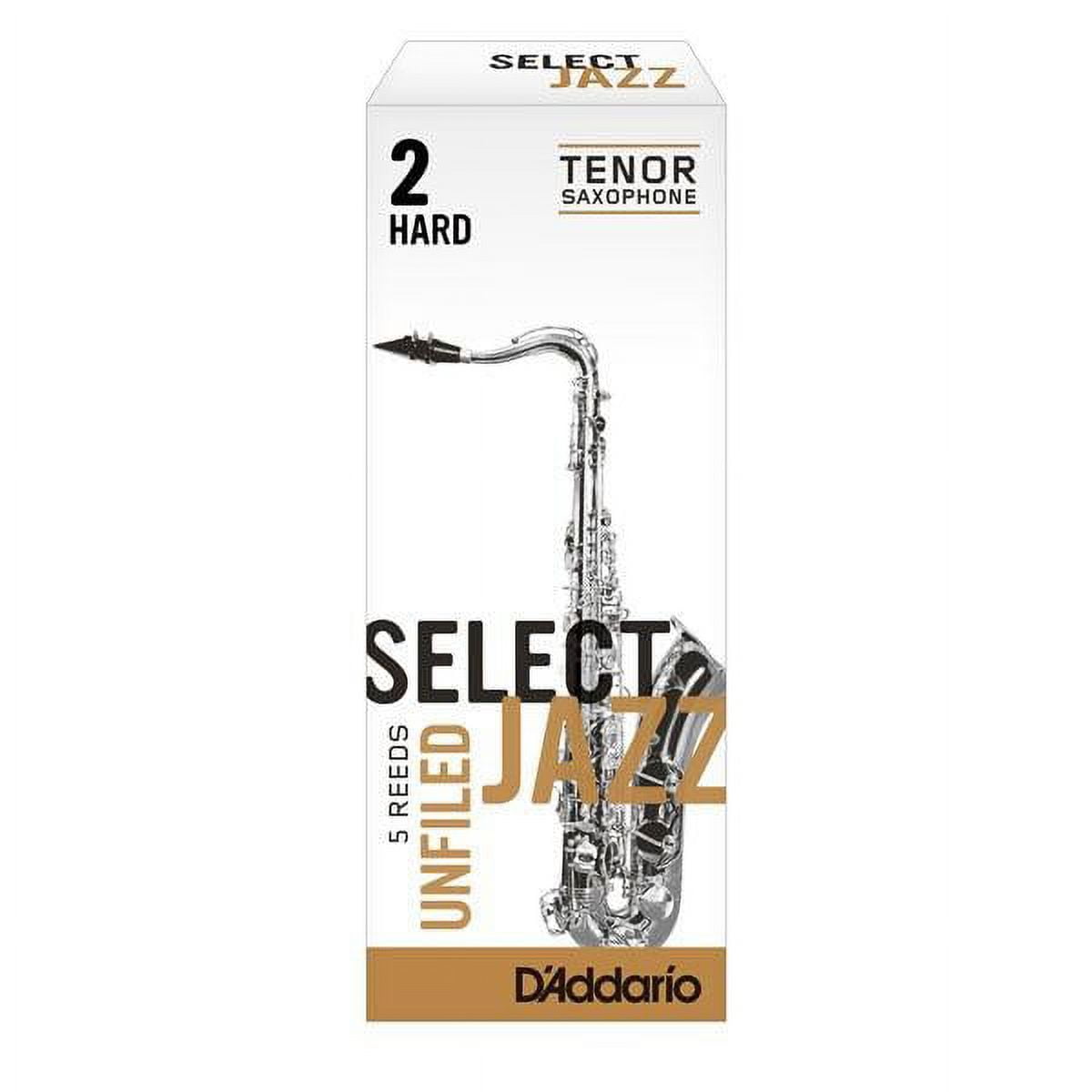 Rico Select Jazz Tenor Saxophone Reeds, Filed, Strength 4 Strength Hard, 5-pack