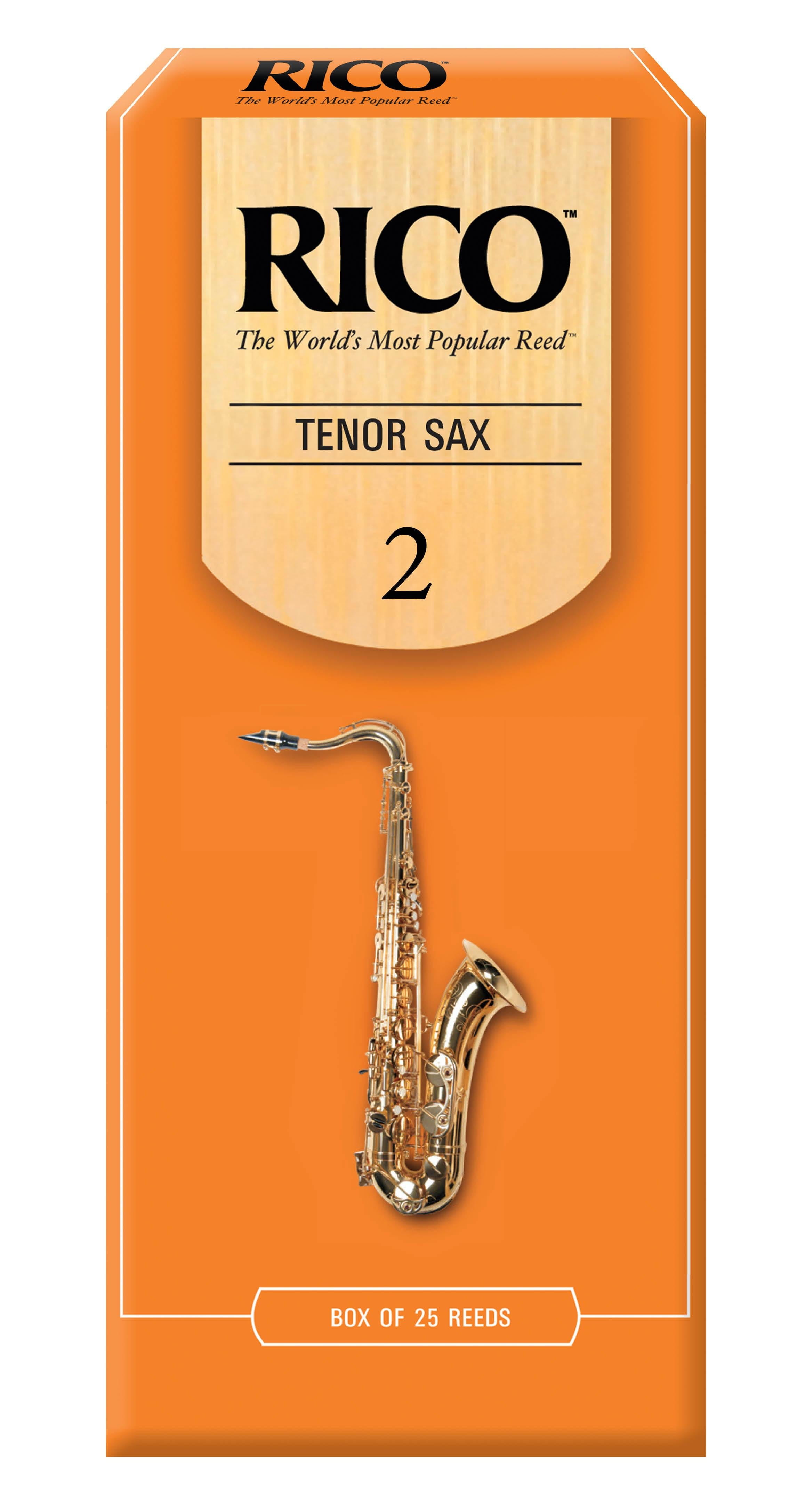 Rico Tenor Saxophone Reeds, Box of 25 Strength 2