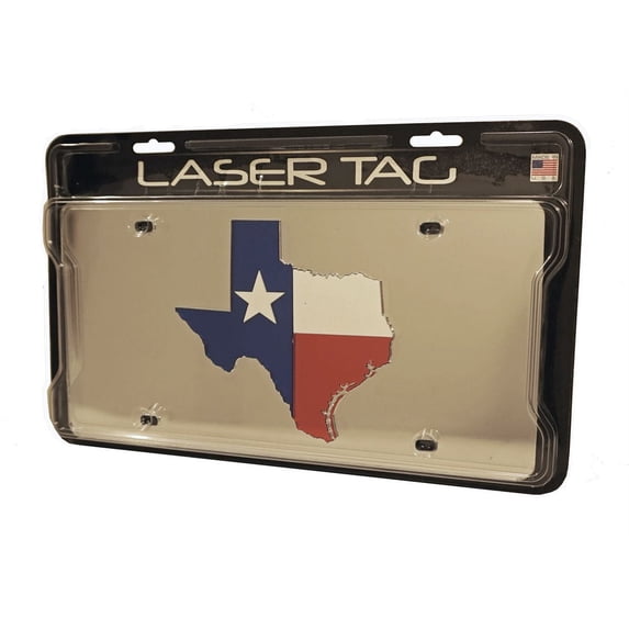 Rico Texas State Flag Mirrored Laser Cut License Plate Auto Tag