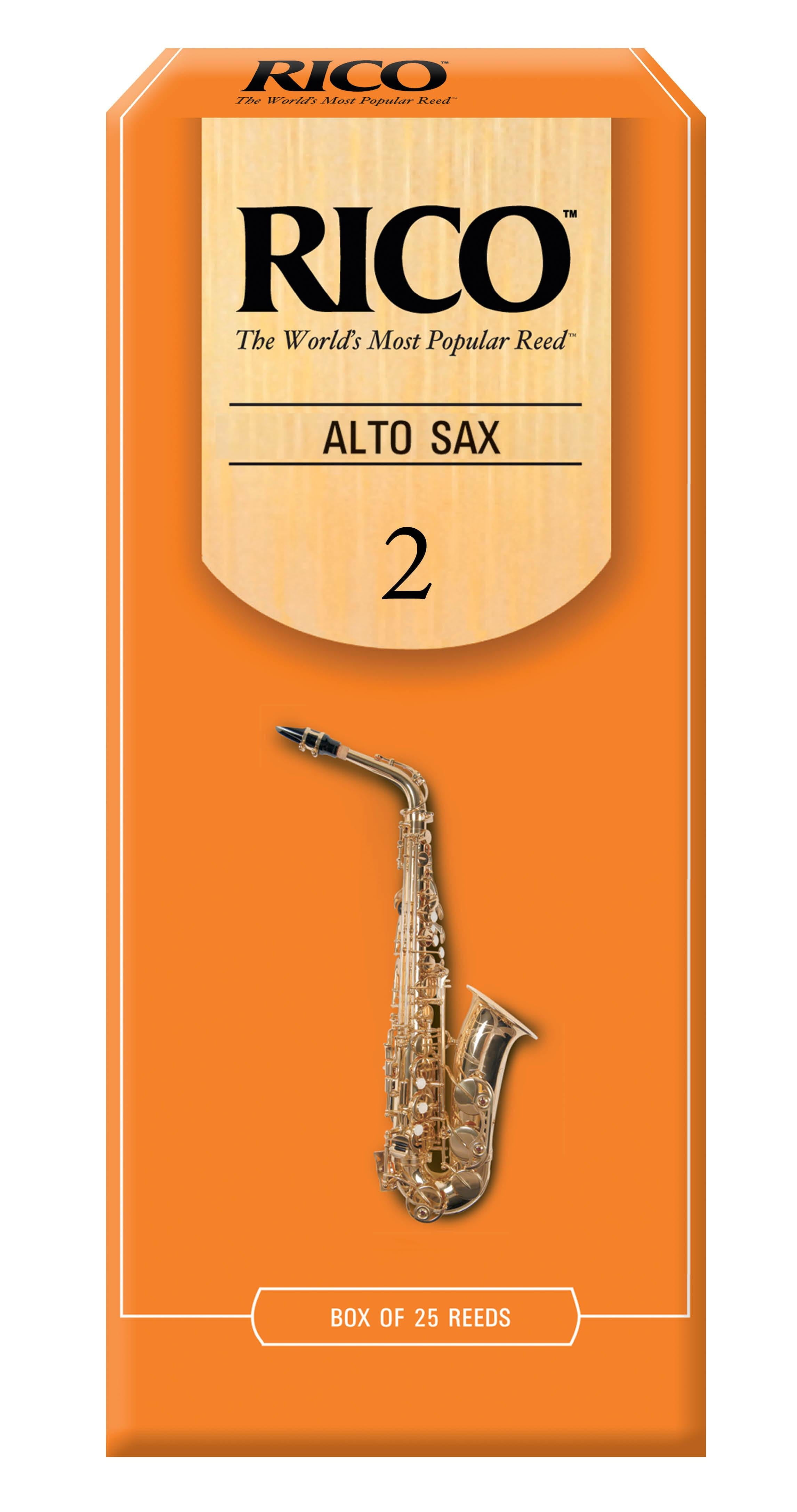 Rico by D'Addario Alto Sax Reeds, Strength 2, 25-pack