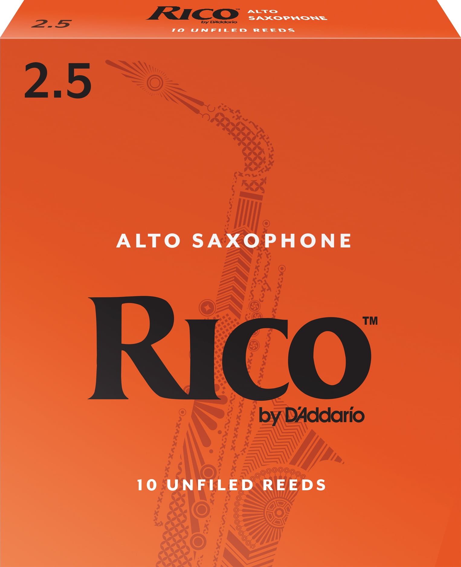 D Addario Rico Alto Saxophone Reeds Strength 2.5 Pack of 10 Walmart