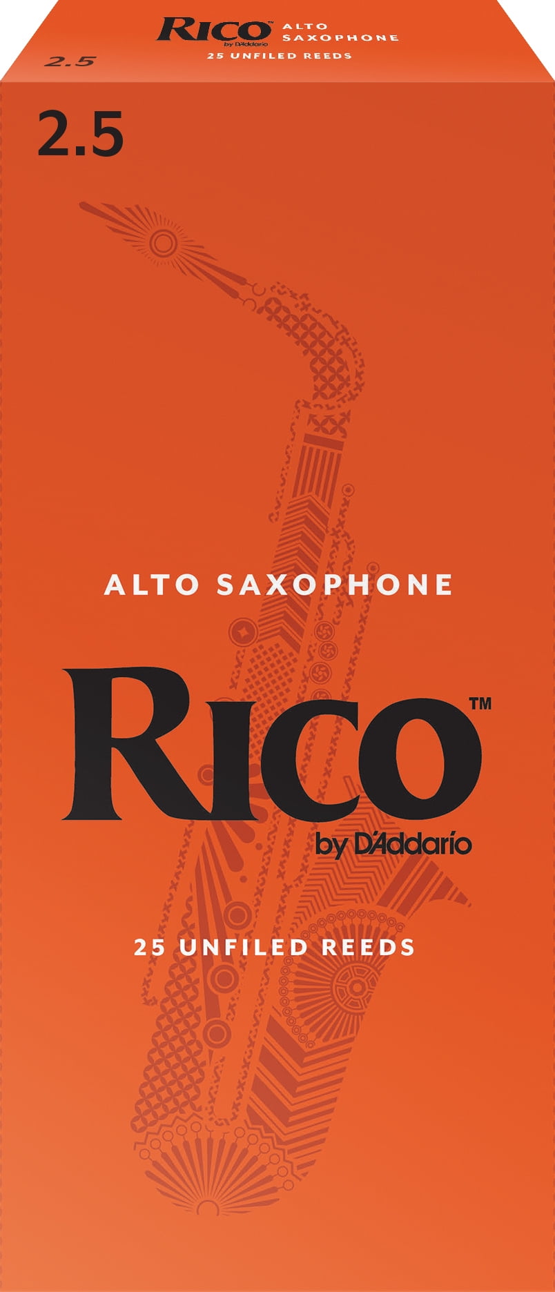 Rico by D'Addario Alto Sax Reeds, Strength 2.5, 25-pack