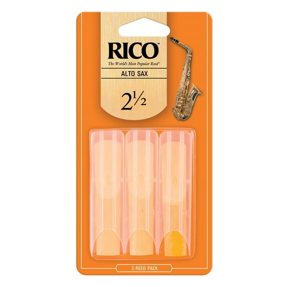 Rico by D'Addario Alto Sax Reeds, Strength 2.5, 3-pack