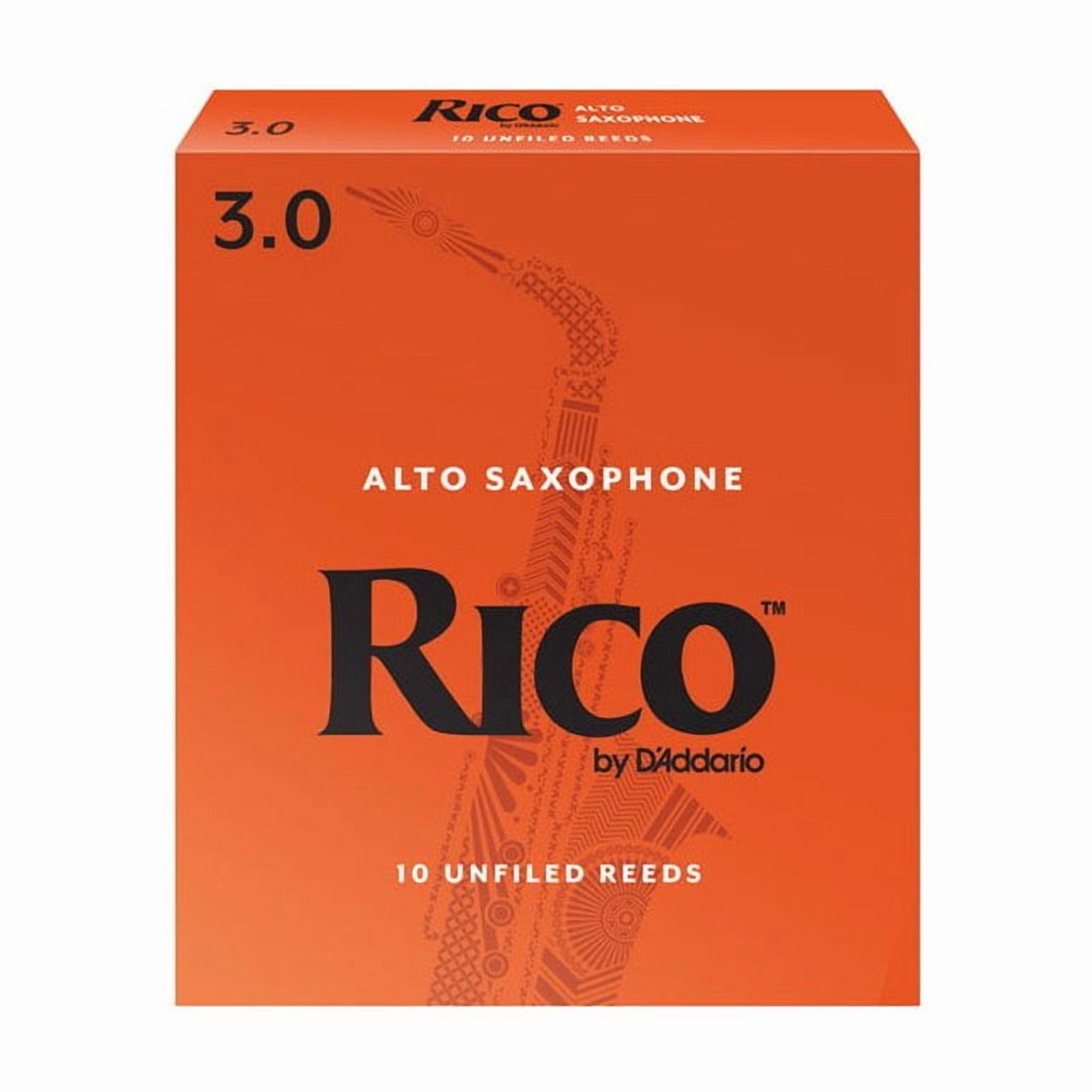 Rico by D'Addario Alto Sax Woodwind Reeds Thinner Vamp Cut for Ease of Play, Strength 4, 1.28 oz,10-Pack