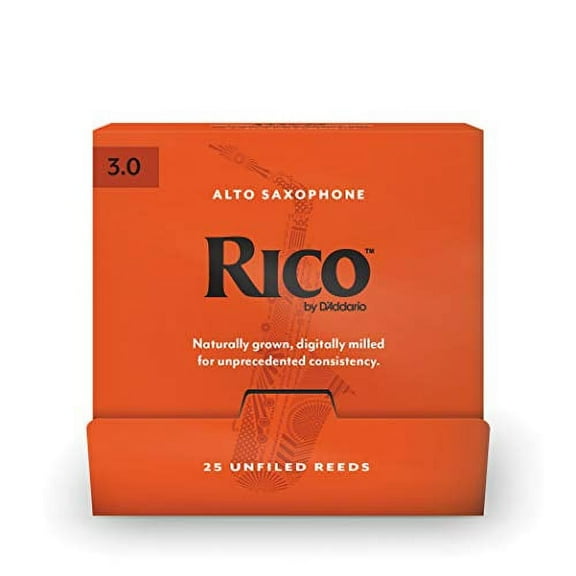 Rico by D'Addario Alto Saxophone Reeds 3.0, 25-Count Single Reeds