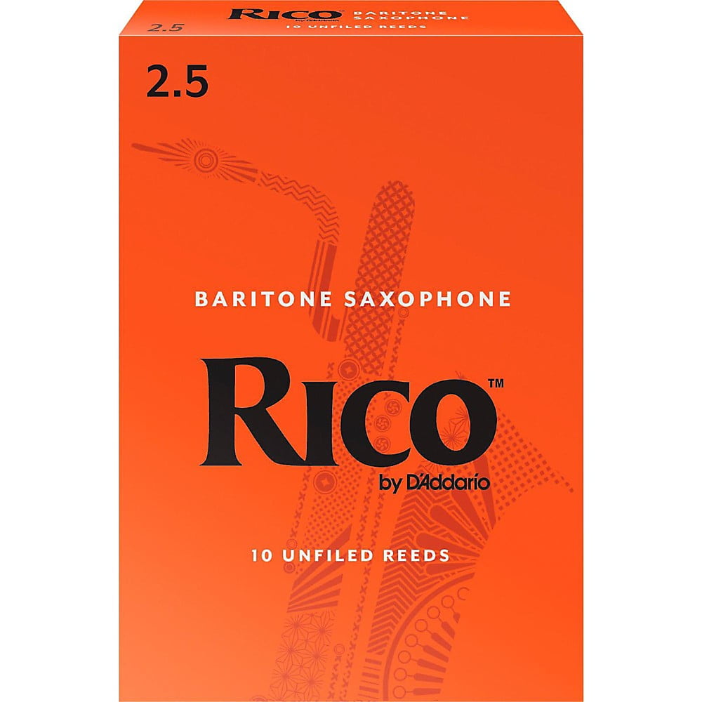 Rico by D'Addario Baritone Sax Reeds, Strength 2.5, 10-pack